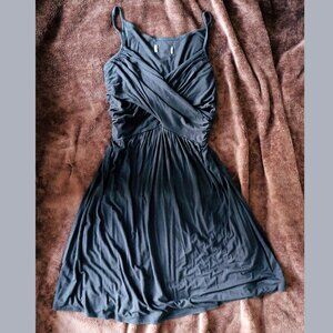 <👽 3/20$>Black vintage midi cotton dress (no label) size S